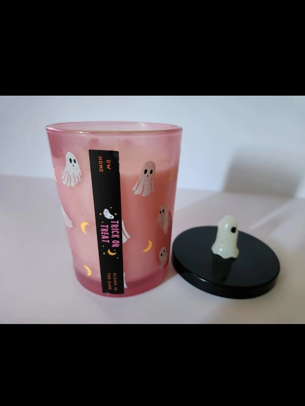 DW Home Pink 'Trick or Treat' Ghost Lid Citrus & Berry Scented Candle